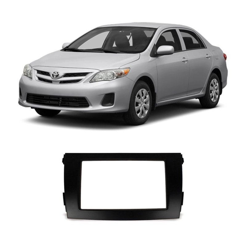 Moldura 2 DIN Painel Toyota Corolla 2009 à 2013 7144P Ludovico - Preto