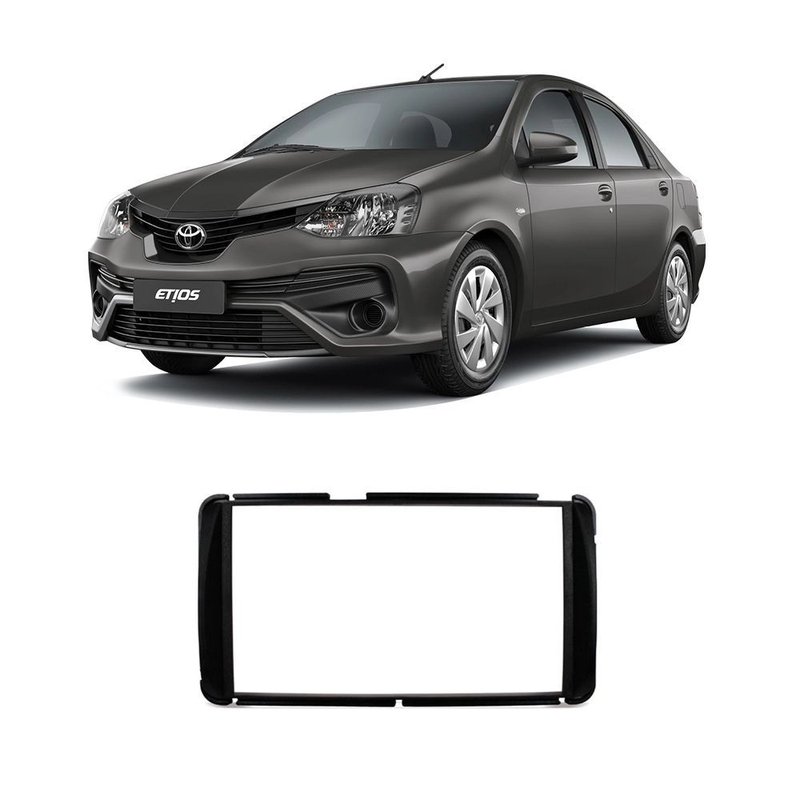 Moldura 2 DIN Painel Toyota Etios 2012 à 2021 7162P Ludovico - Preto