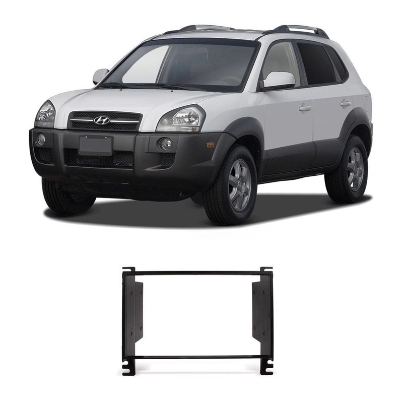 Moldura 2 Din Painel Hyundai Tucson 2004 à 2009 7152 Ludovico - Preto