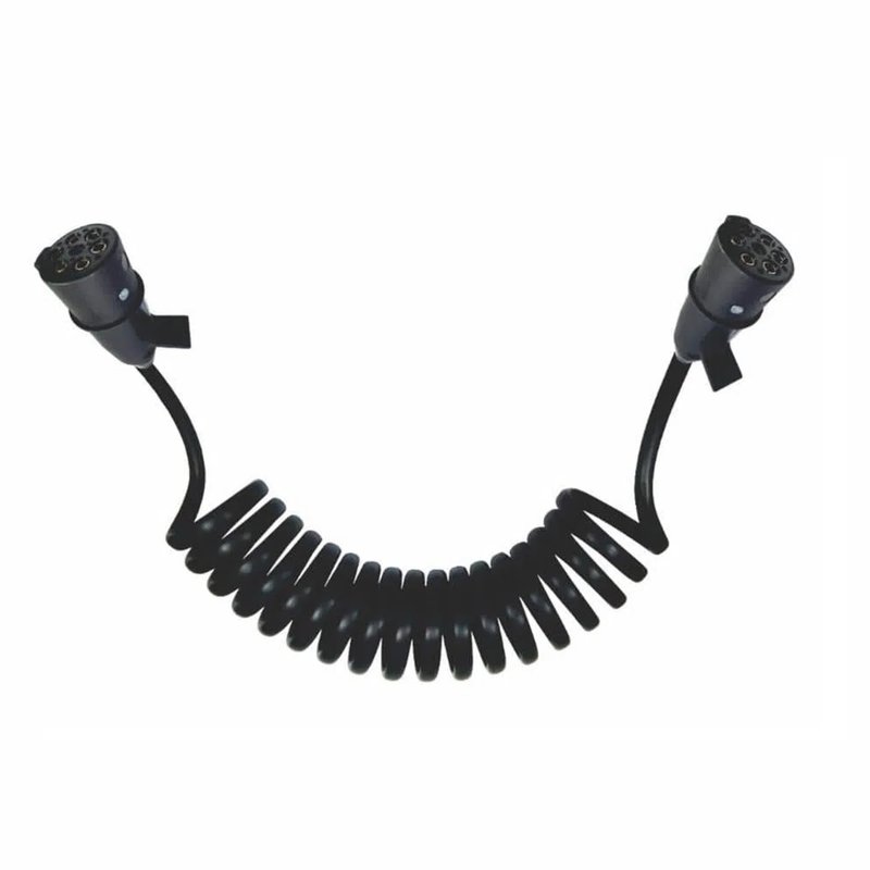 chicote eletrico espiral 7 vias com 2 conectores machos 5 5m dni