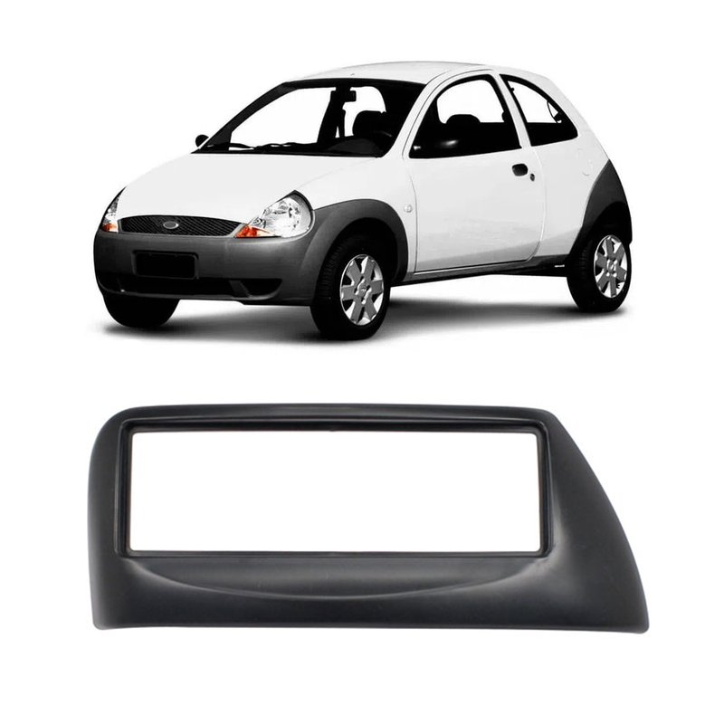 Moldura 1 DIN Painel Ford KA Zetec 2000 à 2005 Ludovico - Preto