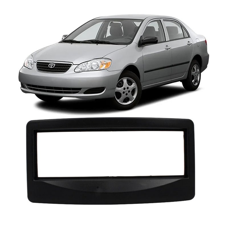 Moldura 1 DIN Painel Toyota Corolla 2003 à 2007 7106 Ludovico - Preto