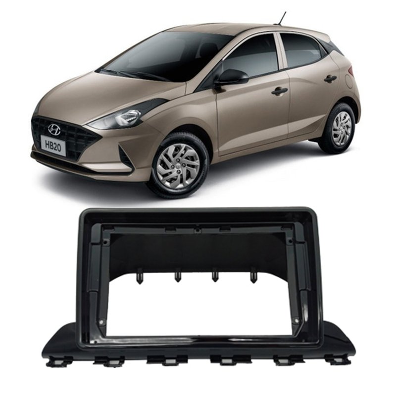 moldura de painel 9 polegadas hyundai hb20 2020 fiamon 4223 black piano