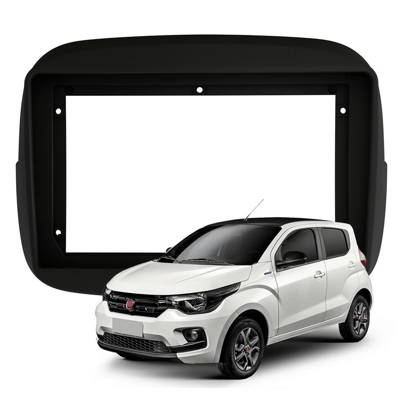 Moldura Painel 9 Polegadas Fiat MOBI 2016 à 2021 Fiamon - 4994 - Preto Fosco