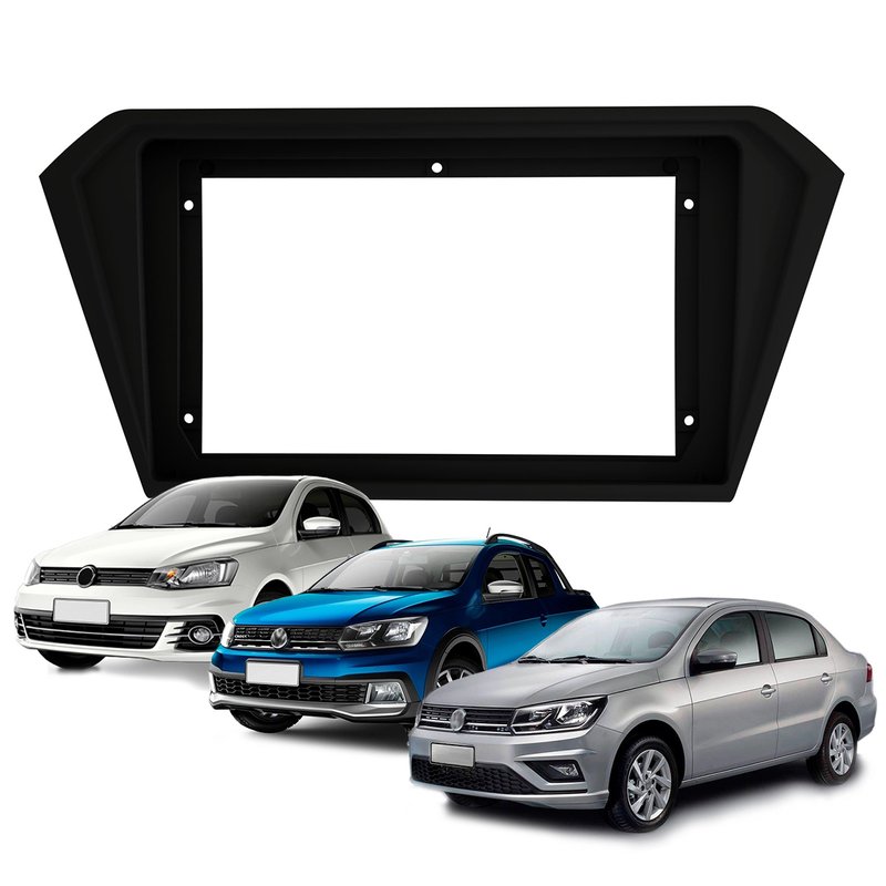 Moldura Painel 9 Polegadas VW Gol Saveiro Voyage G7/G8 2016 à 2021 Fiamon - 4288 - preto fosco