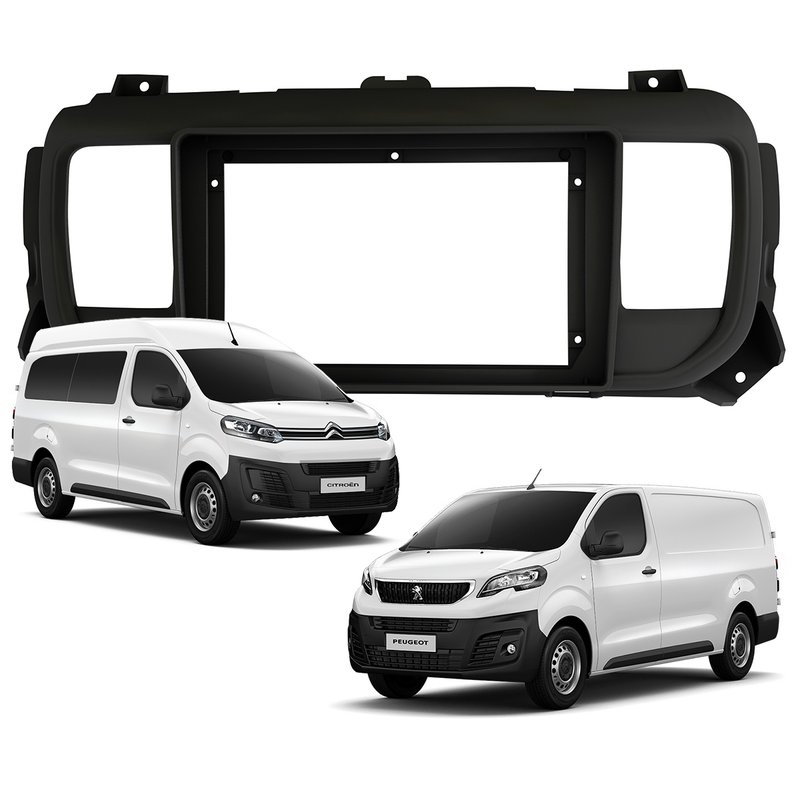 Moldura Painel 9 Polegadas Peugeot Expert Citroen Jumpy Fiamon - Preto