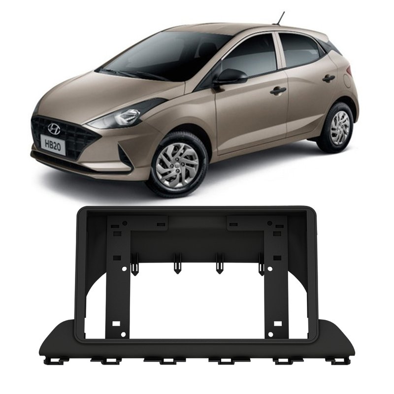 moldura de painel 9 polegadas hyundai hb20 2020 fiamon 4226 preta 2