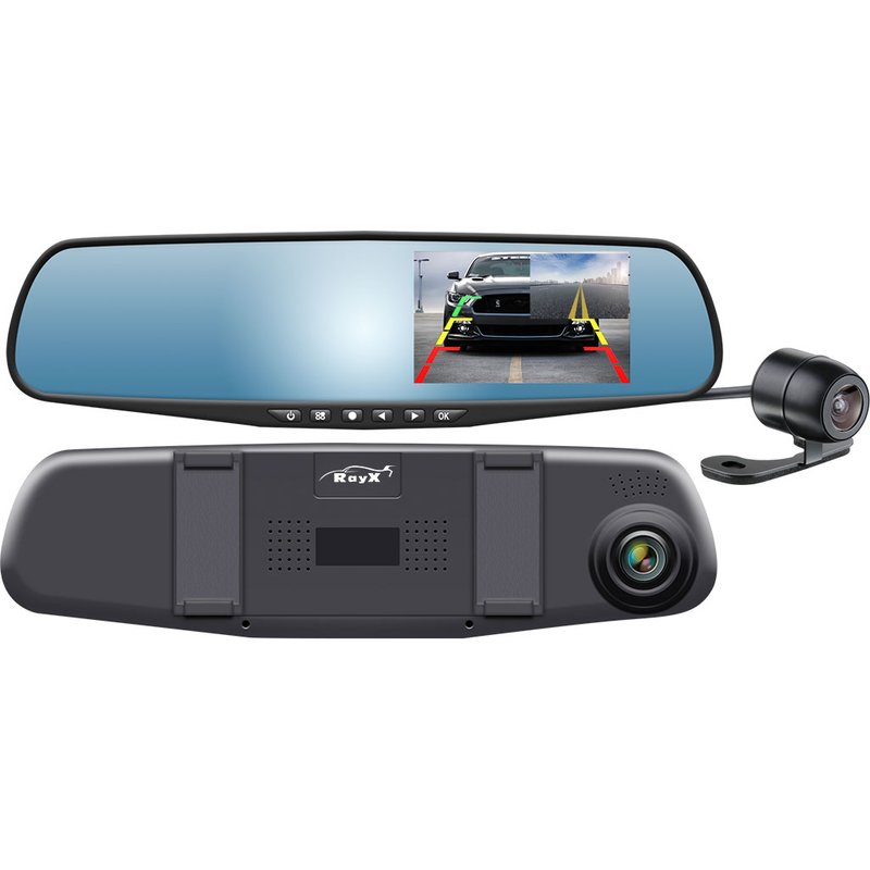 kit retrovisor com monitor 4 3 camera embutida e de re rayx