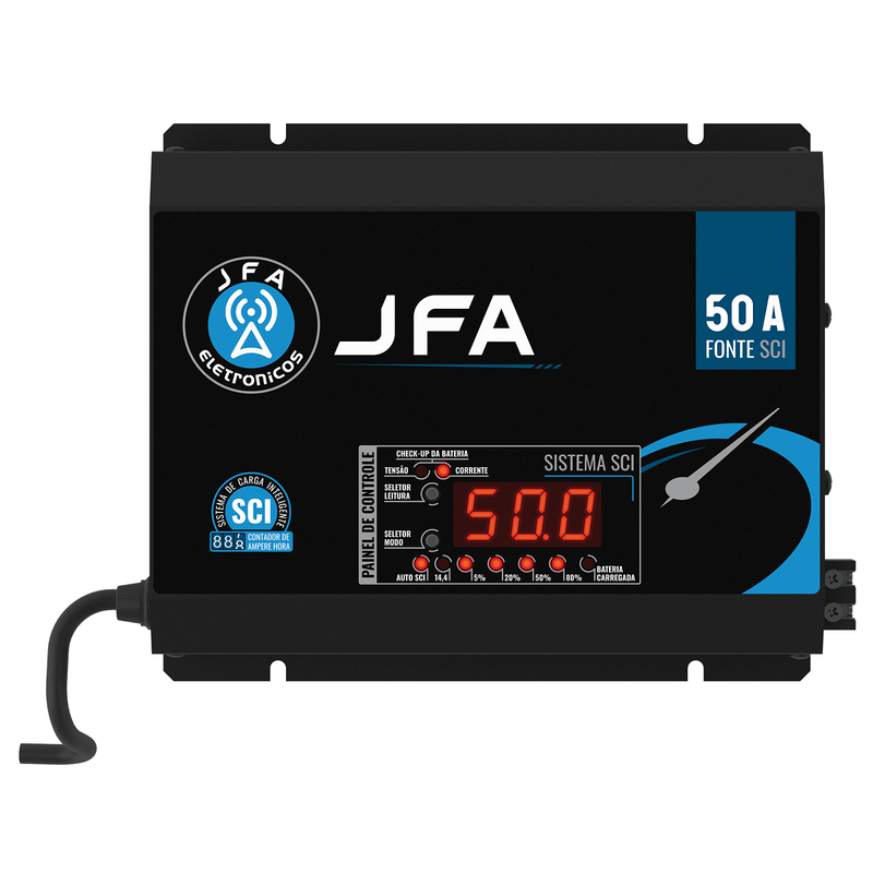 Fonte e Carregador Automotivo SCI 50A Slim com Display JFA 1