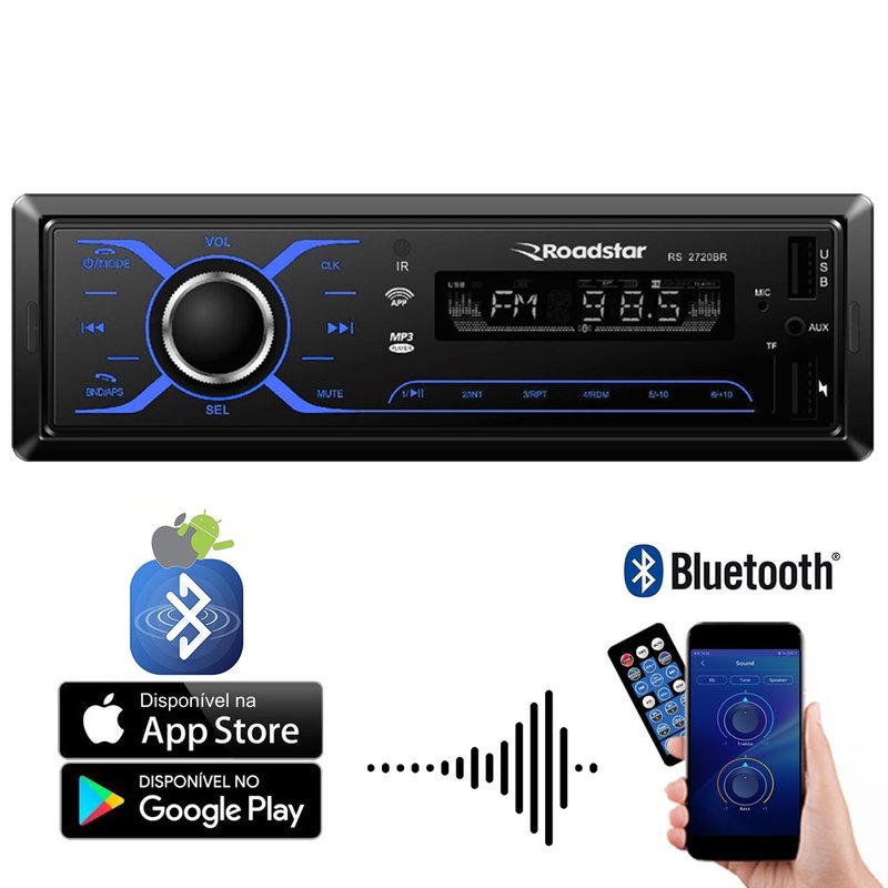 Rádio Automotivo Bluetooth RS-2720BR Touch Roadstar