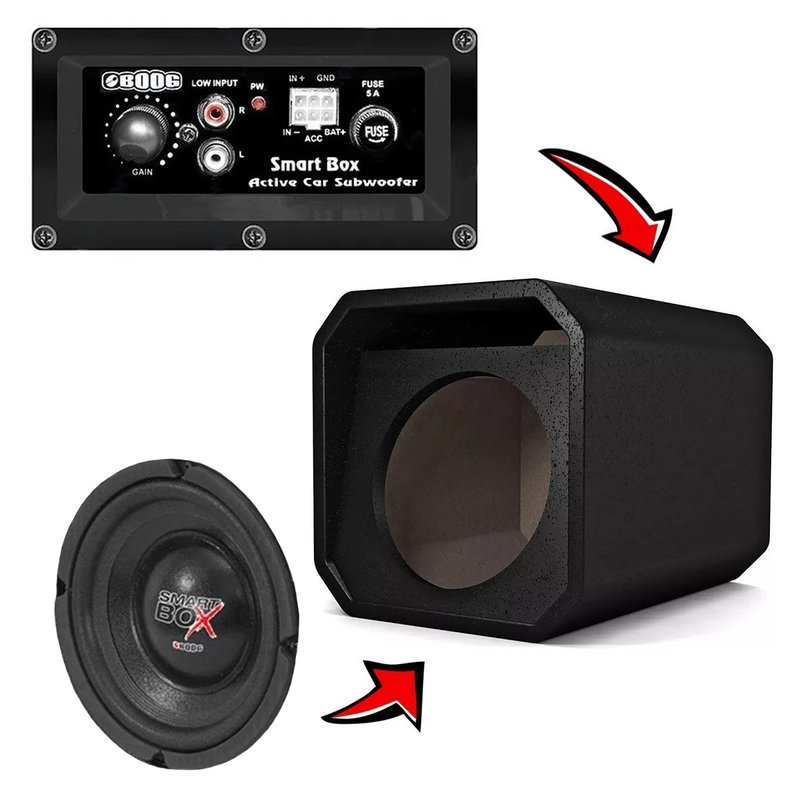 caixa cubica sub 8 amplificada 200w rms boog