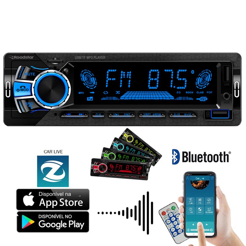 Rádio Automotivo Bluetooth RS-2750BR Plus Roadstar