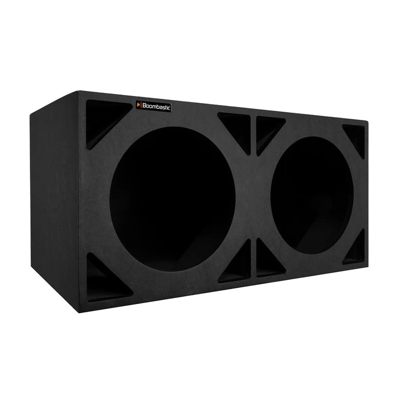 caixa dutada hiper bass 2x12 dutos triangulares boombastic preto