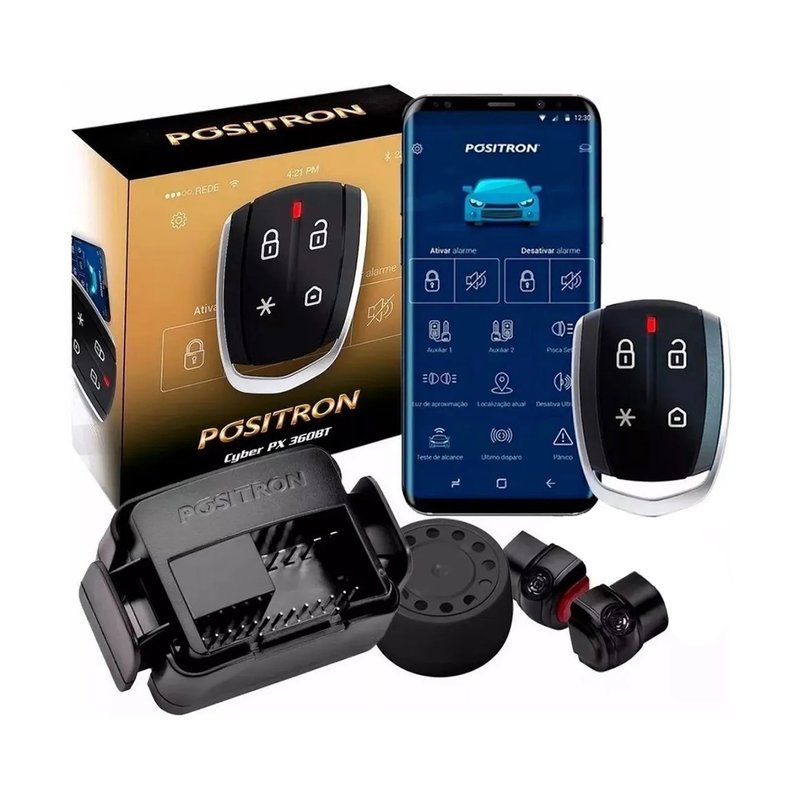 alarme universal cyber px360 bluetooth comanda pelo celular positron