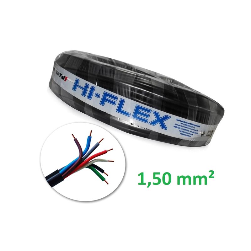 Cabo tipo PP 7 Vias para Instalação Automotiva HFX PP715 DNI - 25 Metros