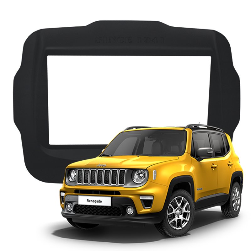 Moldura 2 Din Painel Jeep Renegade 2015 à 2021 Fiamon - 3256 - Preto