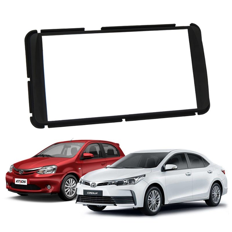 moldura 2 din para toyota etios corolla gli 2015 fiamon 3327 black piano 2