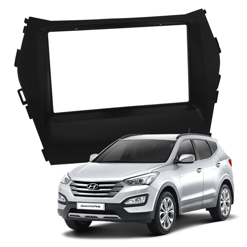 moldura painel 2 din hyundai santa fe 2014 2015 sem computador bordo fiamon