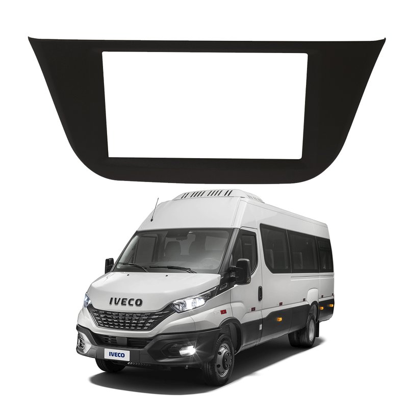 Moldura 2 Din Painel Iveco Daily 2019 à 2021 Fiamon - 4249 - Preto