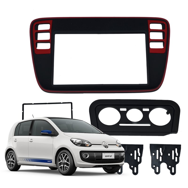 moldura 2 din 7 volkswagem up tsi 2014 a 2016 fiamon 3308 vermelho
