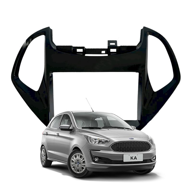 Moldura 2 Din Ford Ka / Ka + Plus 2018 à 2021 Fiamon - 4072 - Black Piano