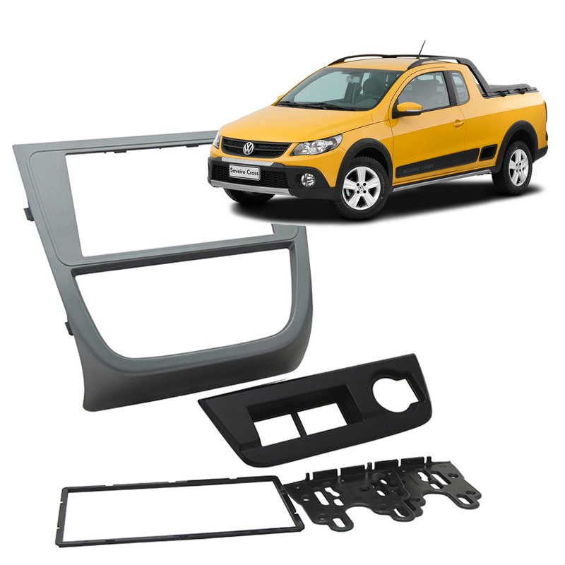 moldura de painel 7 vw saveiro cross tropper g5 fiamon 3209 grafite