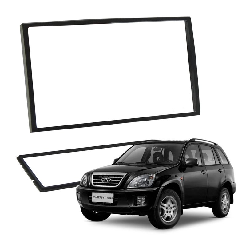 moldura 2 din para chery tiggo 2010 a 2015 padrao jap chi fiamon 3126 preto
