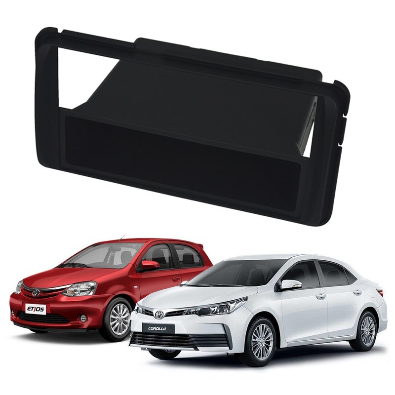 moldura 2 din para toyota etios corolla gli 2015 fiamon 3112 preto
