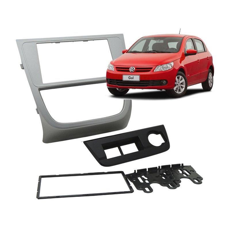 moldura 2 din gol g5 voyage saveiro fiamon 2433 prata