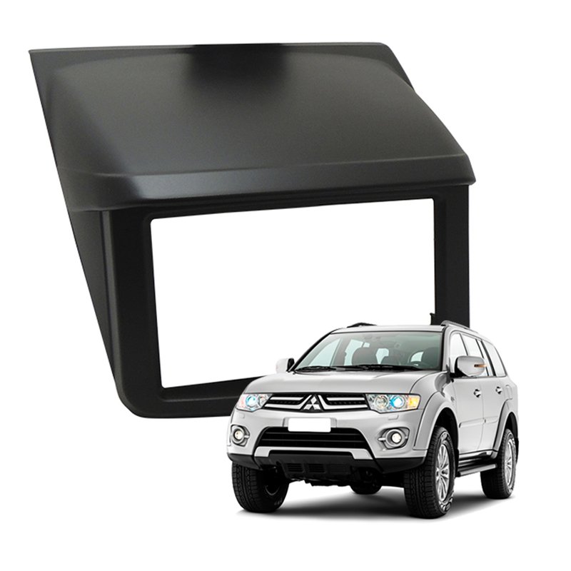 moldura 2 din mitsubishi triton dakar pajero sport 2009 a 2016 fiamon 3182 preto