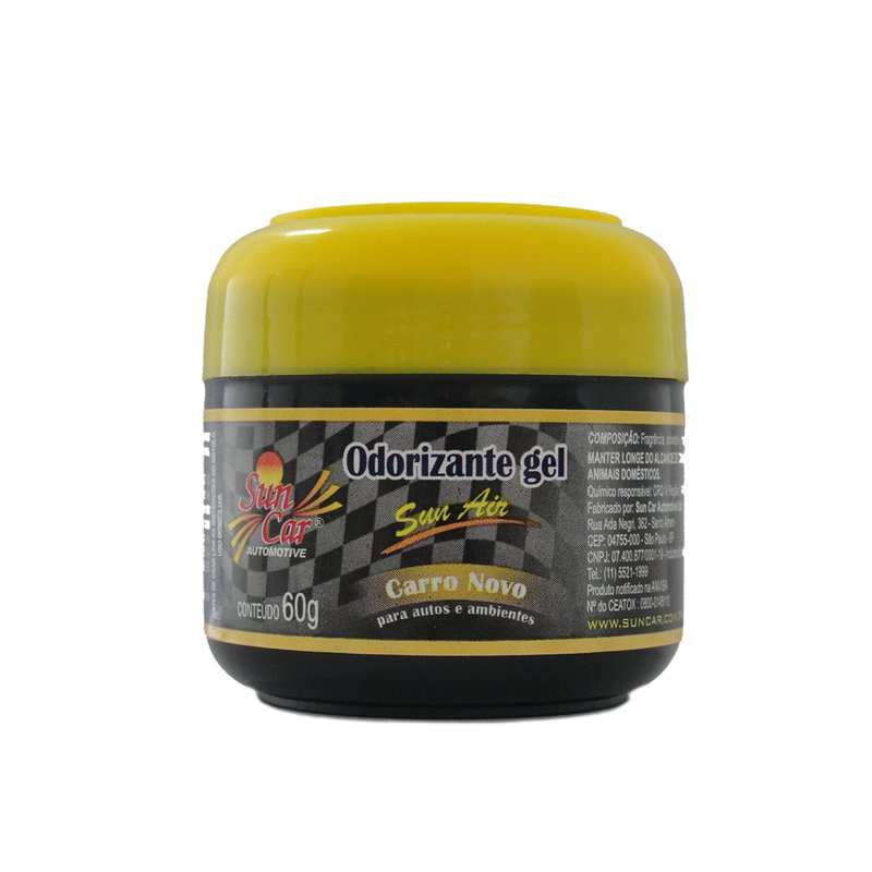 Odorizante Cheirinho para Carro em Gel 60g SunCar - Carro Novo