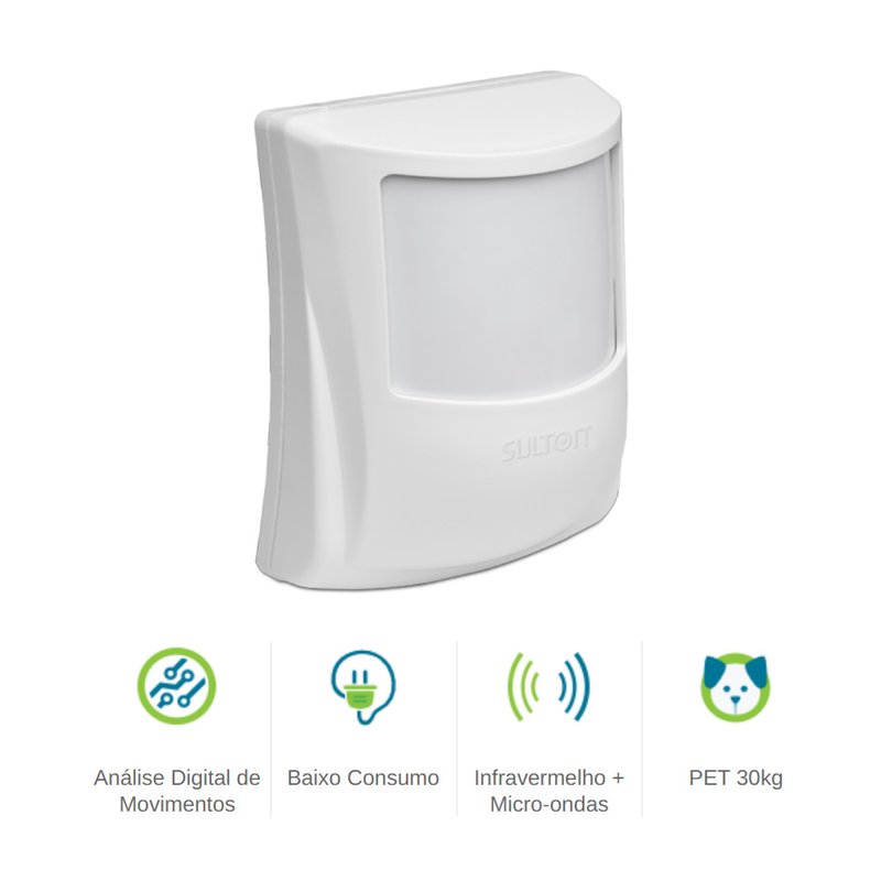 Sensor de Movimento Digital Infravermelho e Microondas SPW 500 Sulton