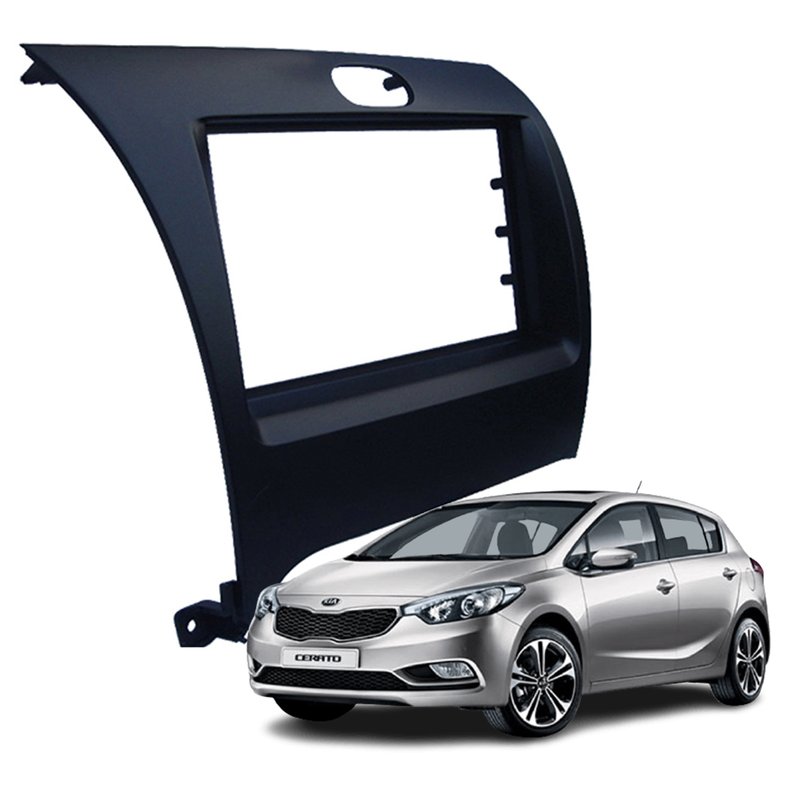moldura 2 din painel kia new cerato 2014 a 2019 fiamon 3214 preta