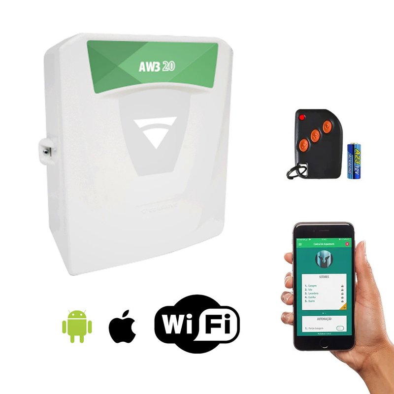 central alarme wi fi aw3 controle via app compatec