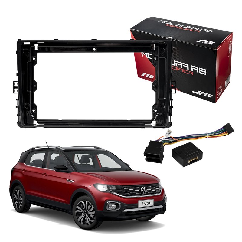 kit moldura painel 9 e chicote original canbus t cross r8