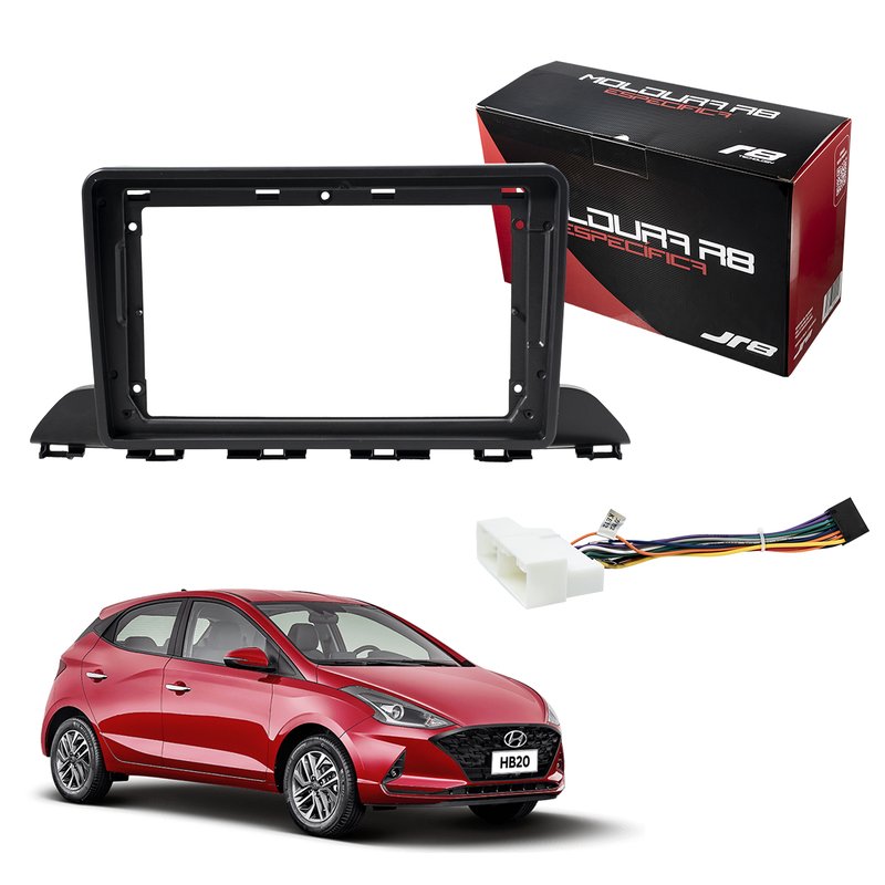 kit moldura painel 9 e chicote original canbus hb20 r8