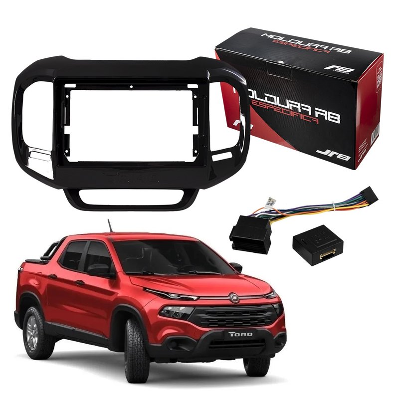 kit moldura painel 9 e chicote original canbus fiat toro r8 1