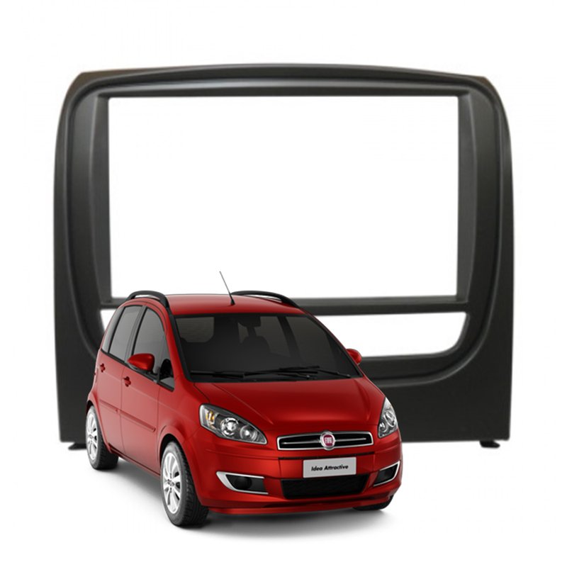 moldura 2 din fiat idea 2013 ate 2019 autoplast cinza