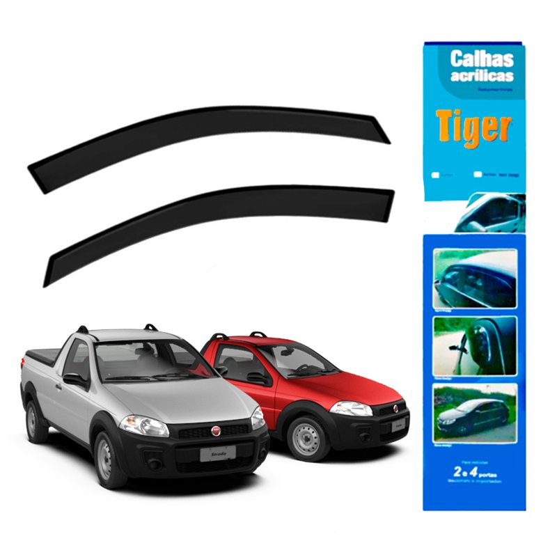 calha de chuva automotiva fiat strada 2 portas ft3593 tiger
