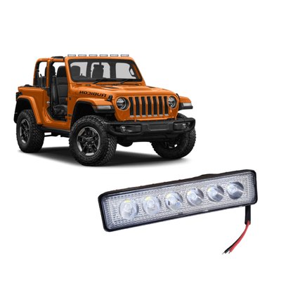 Farol Auxiliar Retangular 18W Universal 6 Leds IP67 R8