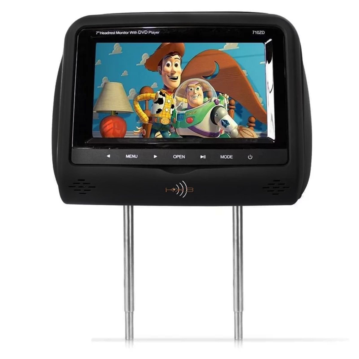 Encosto De Cabeça 7'' DVD Player Teclas Touch Button 710ZD Preto