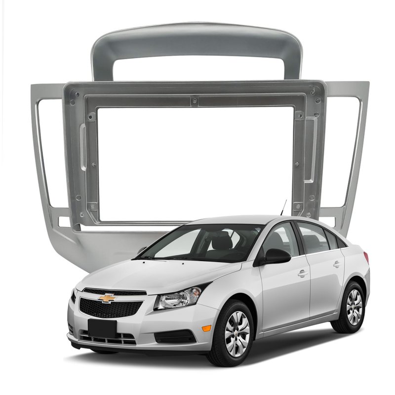 moldura painel 9 polegadas gm cruze 2011 a 2014 fiamon 4117 prata