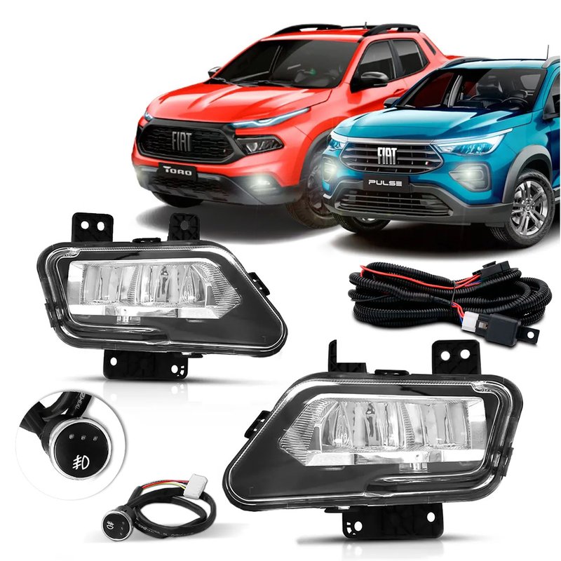 kit farol de milha fiat pulse toro botao touch shocklight