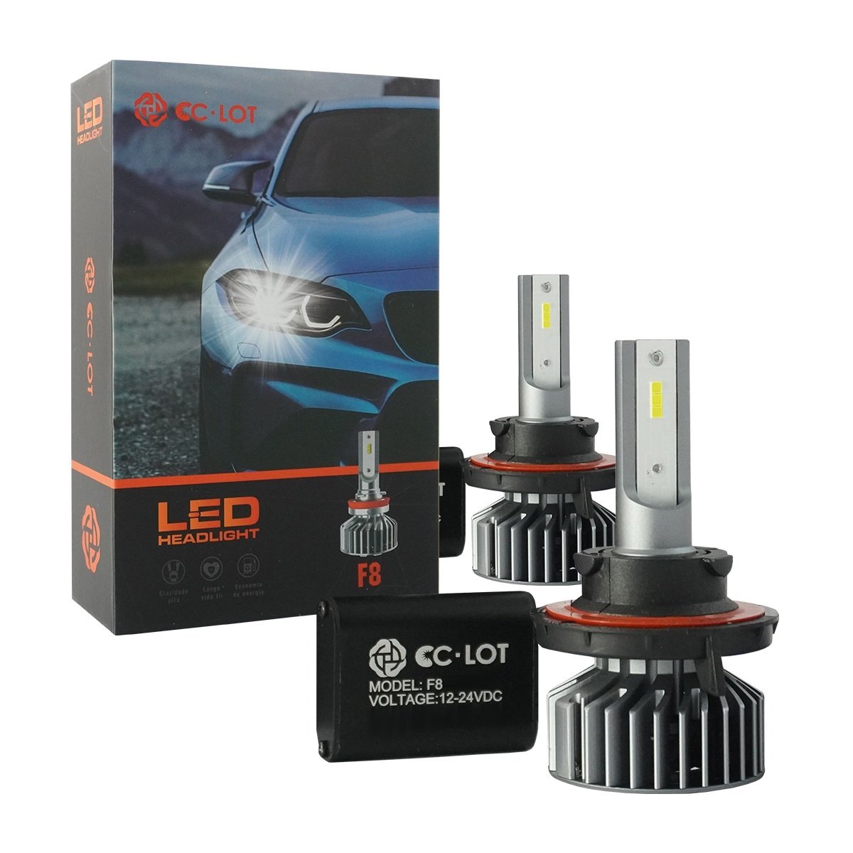 Kit Lâmpada LED H7 5000Lm 6000K com Canceller CC-LOT