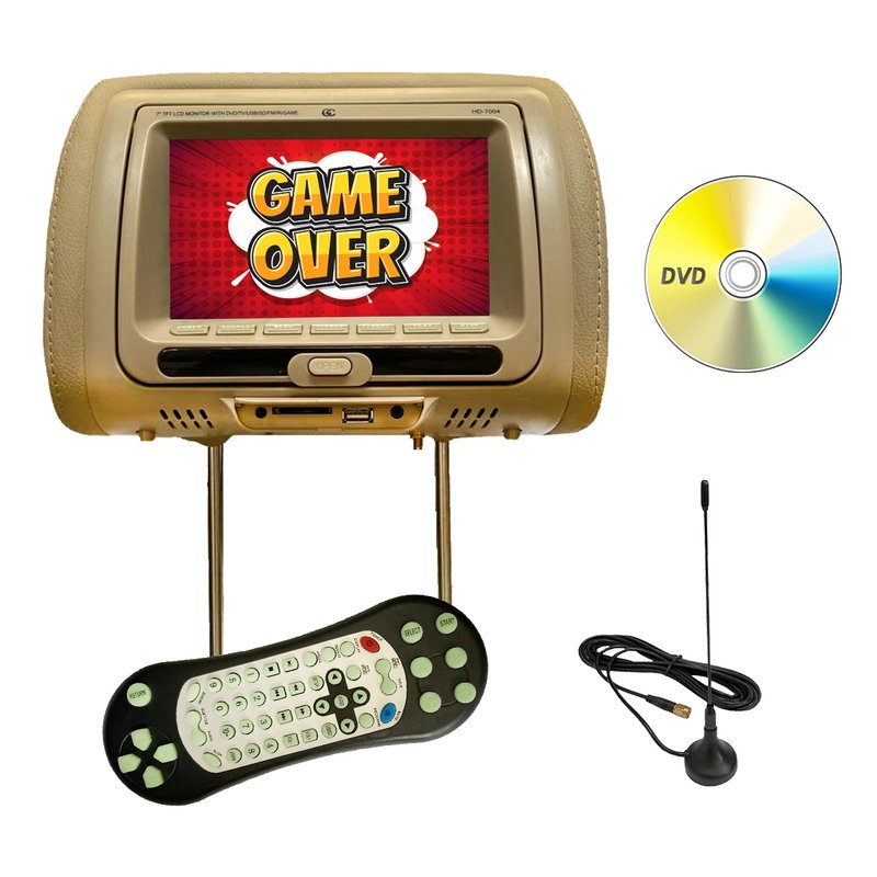 encosto de cabeca com video game jogos dvd tv