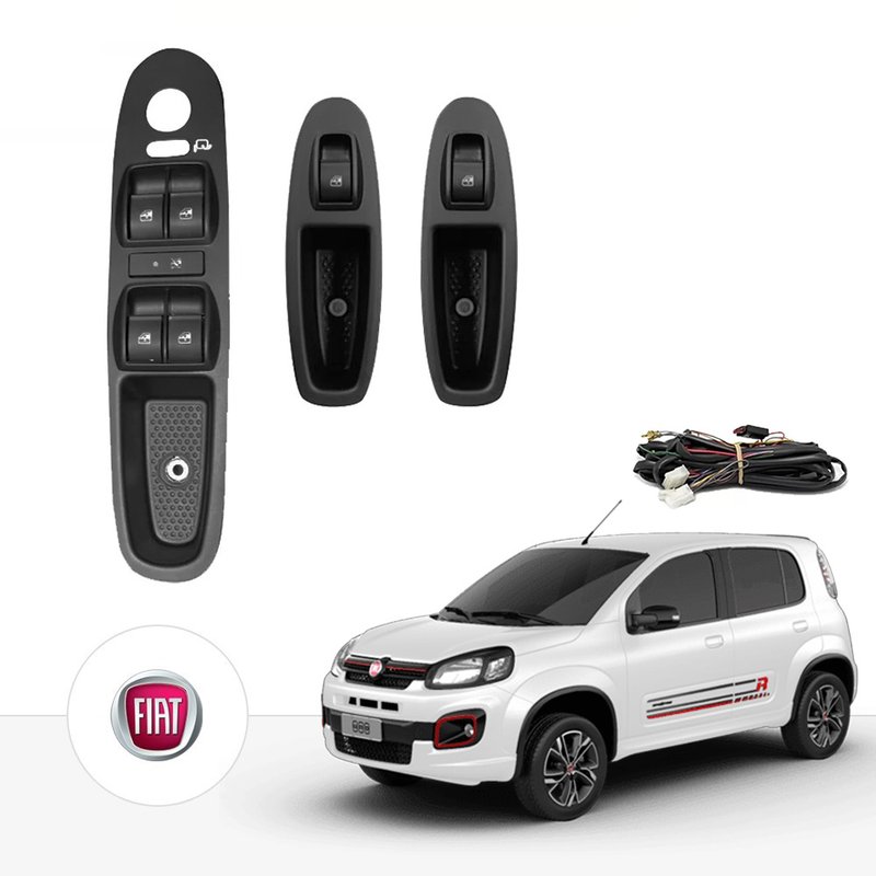 kit vidro eletrico antiesmag novo uno evo traseiro tragial