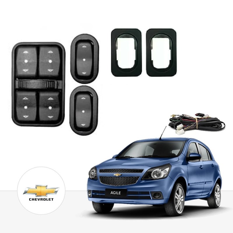 kit vidro eletrico sensoriz agile traseiro terminal coluna tragial