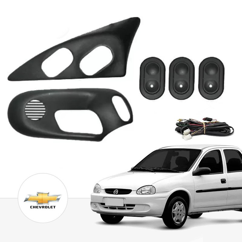 kit vidro eletrico sensorizado corsa hatch sedan classic dianteiro terminal coluna tragial