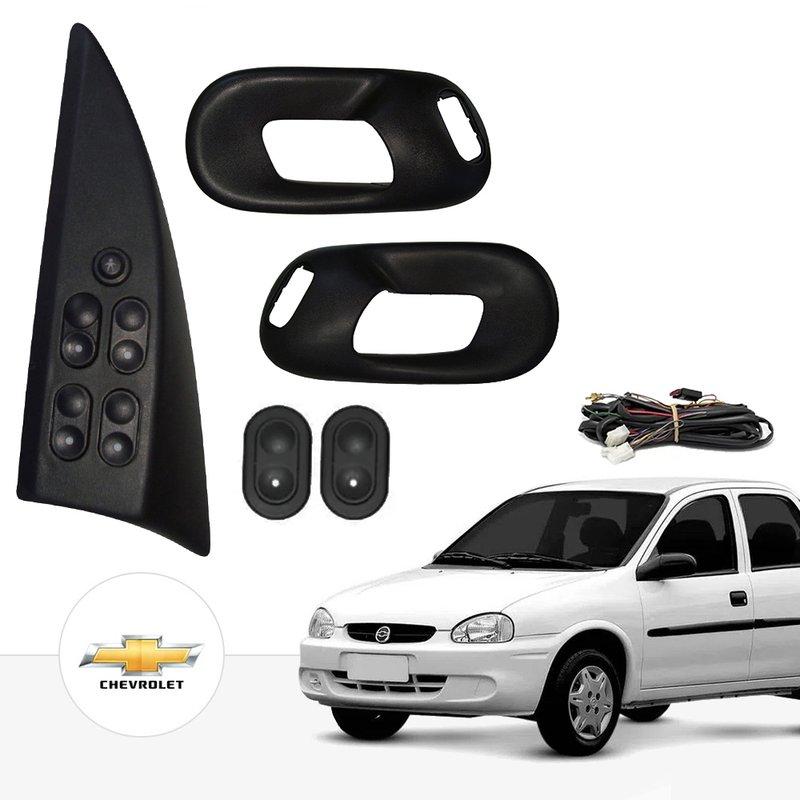 kit vidro eletrico sensorizado corsa hatch sedan classic traseiro terminal coluna tragial
