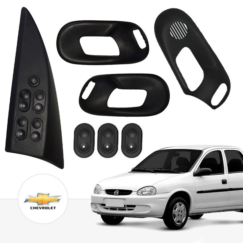 kit vidro eletrico sensorizado corsa hatch sedan classic completo terminal coluna tragial